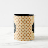 Tasse 2 Couleurs Points d'or de polka. texte (Centre)