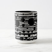 Tasse 2 Couleurs Points et bandes noirs et blancs (Centre)