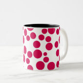 Tasse 2 Couleurs points rouges sur fond blanc (Devant droit)