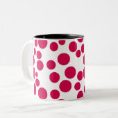 Tasse 2 Couleurs points rouges sur fond blanc (Devant gauche)