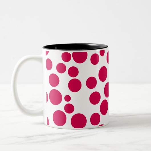 Tasse 2 Couleurs points rouges sur fond blanc (Gauche)