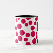 Tasse 2 Couleurs points rouges sur fond blanc (Centre)