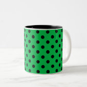 Tasse 2 Couleurs Points verts et noirs (Devant droit)