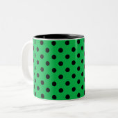 Tasse 2 Couleurs Points verts et noirs (Devant gauche)