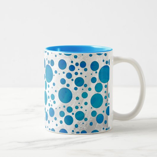 Tasse 2 Couleurs Pois bleu océan (Droit)