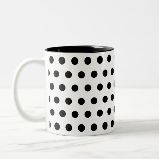 Tasse 2 Couleurs Pois noir blanc (Gauche)