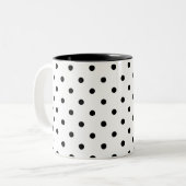 Tasse 2 Couleurs Pois noir sur l'arrière - plan blanc (Devant gauche)