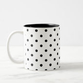 Tasse 2 Couleurs Pois noir sur l'arrière - plan blanc (Gauche)
