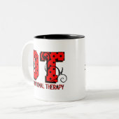 Tasse 2 Couleurs Pois rouge et noir (Devant gauche)