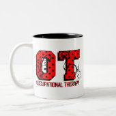 Tasse 2 Couleurs Pois rouge et noir (Gauche)