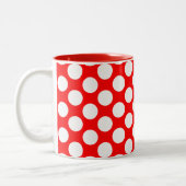 Tasse 2 Couleurs Pois sur le rouge (Gauche)