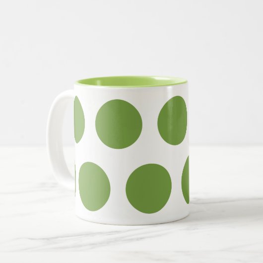 Tasse 2 Couleurs Pois verts (Devant gauche)