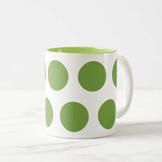 Tasse 2 Couleurs Pois verts (Devant droit)