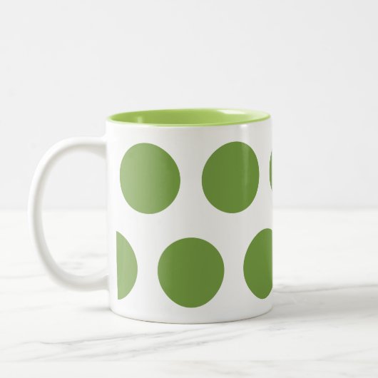 Tasse 2 Couleurs Pois verts (Gauche)