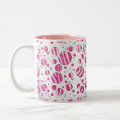 Tasse 2 Couleurs Pois Zèbre rose chaud et blanc (Gauche)