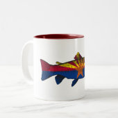 Tasse 2 Couleurs Poisson Arizona Drapeau truite (Devant gauche)