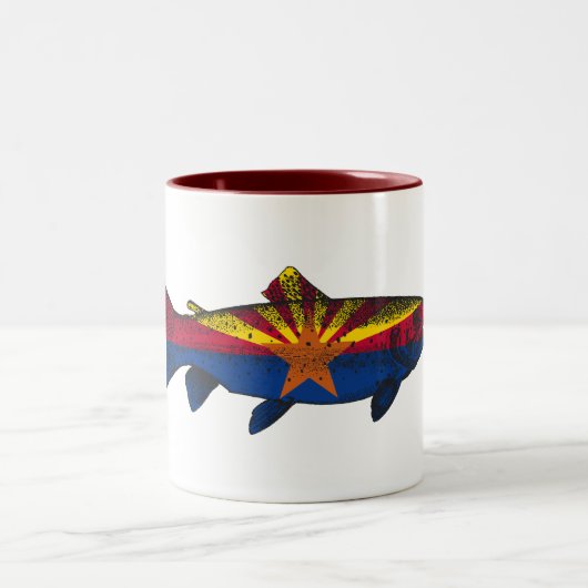 Tasse 2 Couleurs Poisson Arizona Drapeau truite (Centre)