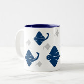 Tasse 2 Couleurs Poisson bleu marine et argenté (Devant gauche)