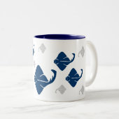Tasse 2 Couleurs Poisson bleu marine et argenté (Devant droit)