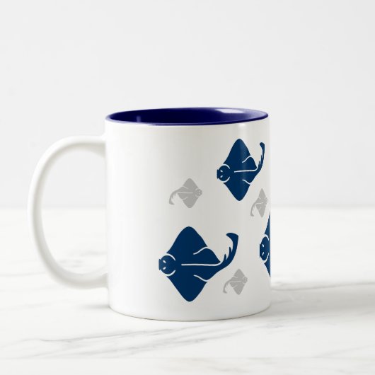 Tasse 2 Couleurs Poisson bleu marine et argenté (Gauche)