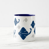 Tasse 2 Couleurs Poisson bleu marine et argenté (Centre)