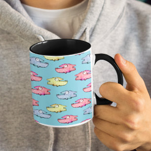 Tasse 2 Couleurs Poisson coloré nageant heureux