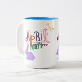 Tasse 2 Couleurs Poisson d'avril (Devant gauche)