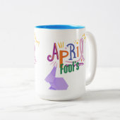 Tasse 2 Couleurs Poisson d'avril (Devant droit)