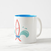 Tasse 2 Couleurs Poisson Jésus Fleur De Lis (Devant droit)