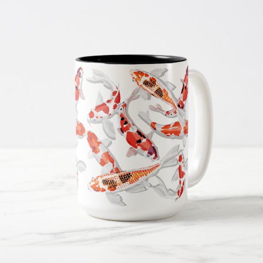 Tasse 2 Couleurs Poisson koi (Devant droit)