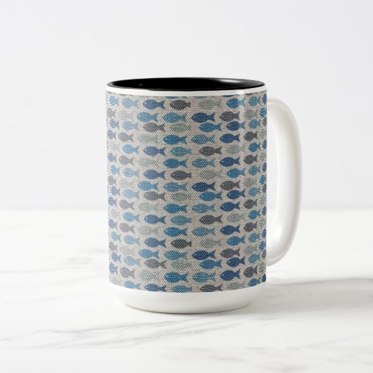 Tasse 2 Couleurs Poisson lin (Devant droit)