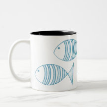 Poisson rayé bleu marine blanc