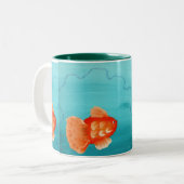 TASSE 2 COULEURS POISSON ROUGE UNE NATATION, POISSON ROUGE UNE (Devant gauche)