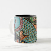 Tasse 2 Couleurs Poissons côtiers de Koi de mosaïque sensible (Devant gauche)