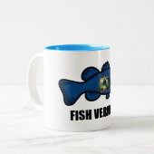 Tasse 2 Couleurs Poissons du Vermont (Devant gauche)