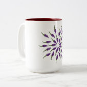 Tasse 2 Couleurs Poivpers Purple Mandala Art (Devant gauche)