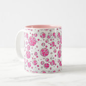 Tasse 2 Couleurs Poka Dot Vache rose et blanc (Devant gauche)