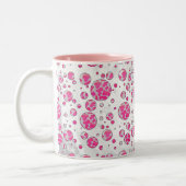 Tasse 2 Couleurs Poka Dot Vache rose et blanc (Gauche)
