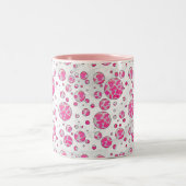 Tasse 2 Couleurs Poka Dot Vache rose et blanc (Centre)