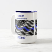 Tasse 2 Couleurs Police à la retraite (Devant gauche)