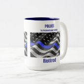 Tasse 2 Couleurs Police à la retraite (Devant droit)