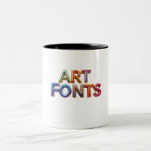 Tasse 2 Couleurs police art (Centre)