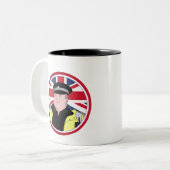 Tasse 2 Couleurs Police britannique (Devant gauche)