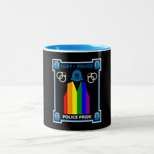 Tasse 2 Couleurs Police de la fierté gay LGBT+