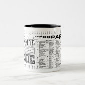 Tasse 2 Couleurs Police originale je typographie (Centre)