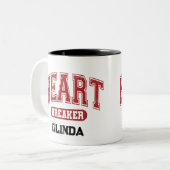 Tasse 2 Couleurs Police Stylisée de Varsity personnalisée (Devant gauche)