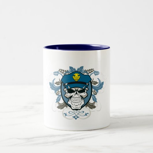 Tasse 2 Couleurs Policier de crâne (Centre)