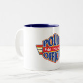 Tasse 2 Couleurs Policier fait sur commande (Devant gauche)