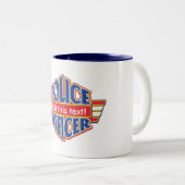 Tasse 2 Couleurs Policier fait sur commande (Devant droit)