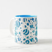 Tasse 2 Couleurs Polka blanc et bleu Zebra (Devant gauche)